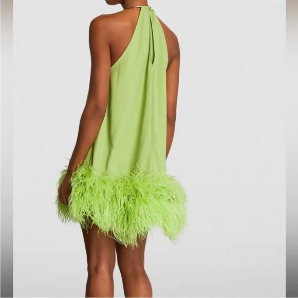 cult gaia green feather dress Rent Cult Gaia Pink Dress UK 10